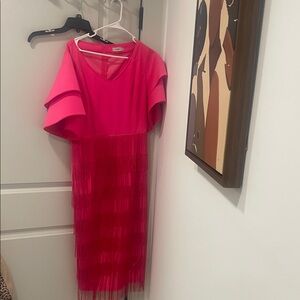Elegant Pink Ruffled Dress